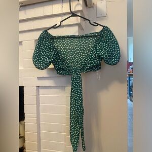 Green wrap top - beach swim cover up